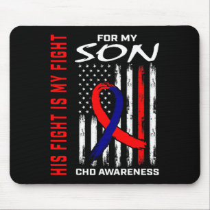 Heart Defect Chd Awareness Son Usa American Flag Mouse Mat