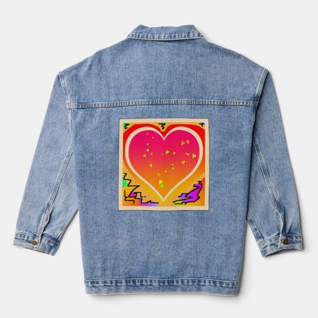 Heart  denim jacket (Back)