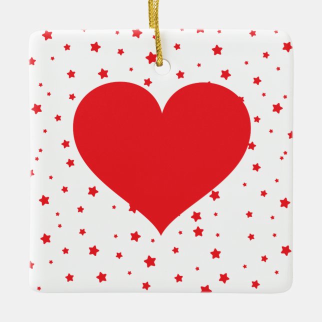 Heart design - Customise your own Ceramic Ornament (Front)
