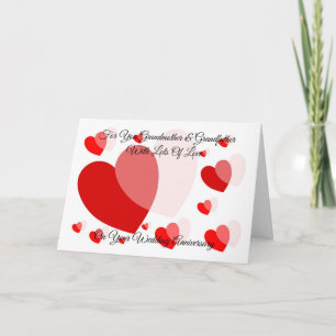 Heart Design Grandparents Personalised Anniversary Card