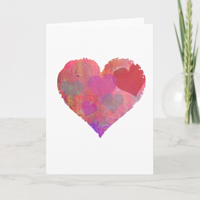 HEART DESIGN GREETING CARD cute abstract (Front)