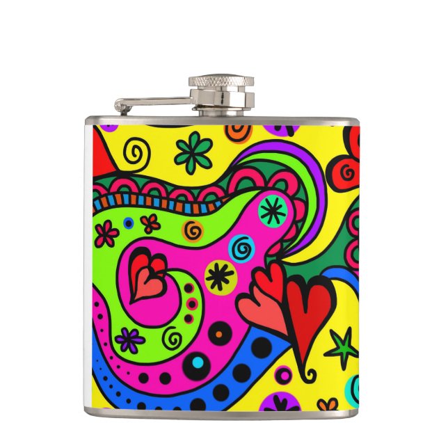 Heart Design Hip Flask (Front)