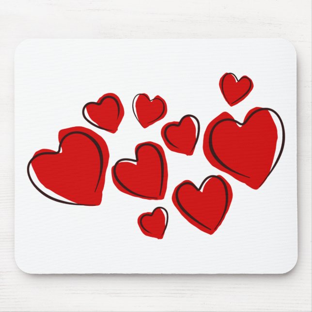 Heart Design Mouse Mat (Front)