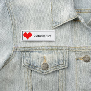 Heart Design Name Tag