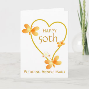 Heart Design Personalised 50th Wedding Anniversary Card