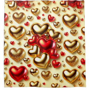 Heart Design Shower Curtain