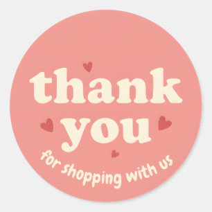 Heart Design Thank You Business Sticker
