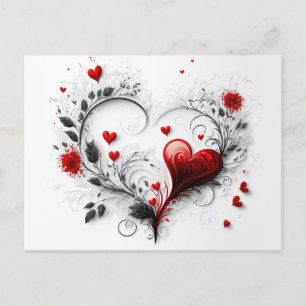 Heart designed  postcard