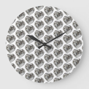 Heart Diamond Large Clock