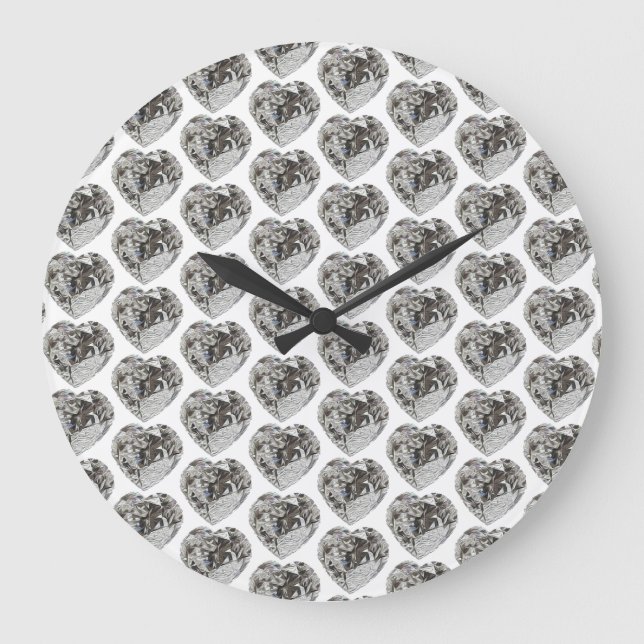 Heart Diamond Large Clock (Front)