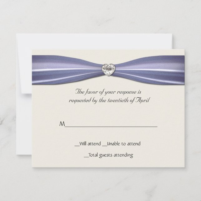 Heart Diamond RSVP Card (Front)