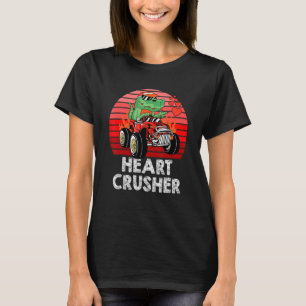 Heart Dinosaur Crusher Valentines Day T-Rex Riding T-Shirt