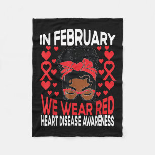 Heart Disease African American Girl In February We Fleece Blanket