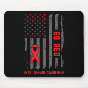 Heart Disease American Flag Go Red Heart Disease A Mouse Mat