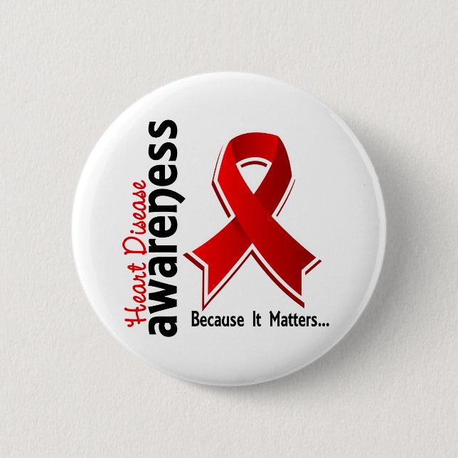 Heart Disease Awareness 5 6 Cm Round Badge (Front)