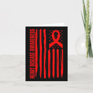 Heart Disease Awareness American Flag Chd Congenit Card