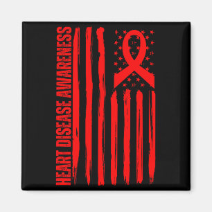 Heart Disease Awareness American Flag Chd Congenit Magnet