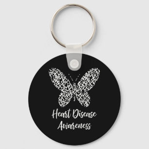 Heart Disease Awareness Butterfly Gift February We Key Ring
