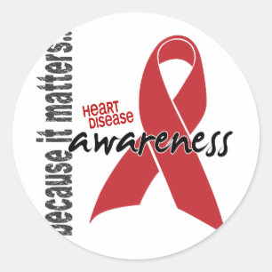Heart Disease Awareness Classic Round Sticker