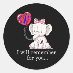 Heart Disease Awareness Elephant Classic Round Sticker