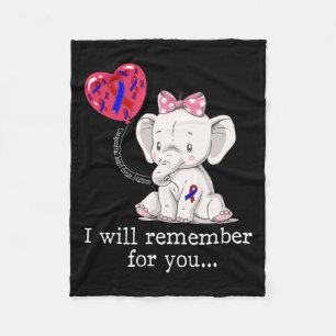 Heart Disease Awareness Elephant Fleece Blanket