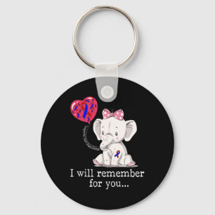 Heart Disease Awareness Elephant Key Ring