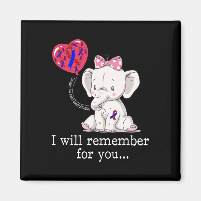 Heart Disease Awareness Elephant  Magnet (Front)