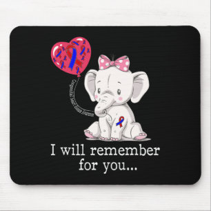 Heart Disease Awareness Elephant Mouse Mat