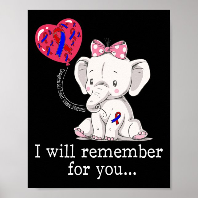 Heart Disease Awareness Elephant  Poster (Front)