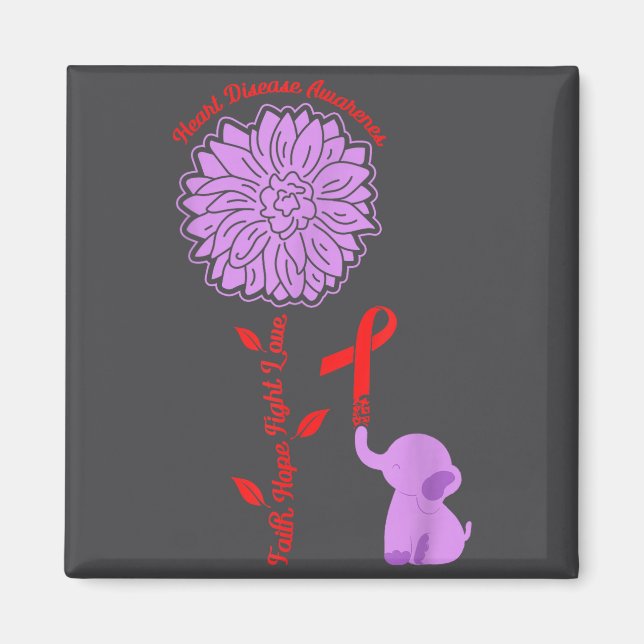 Heart Disease Awareness Faith Hope Fight Love Card Magnet (Front)