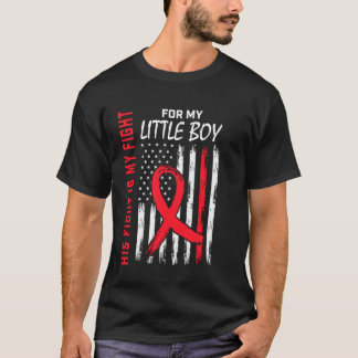 Heart Disease Awareness Flag Little Boy Son Suppor T-Shirt