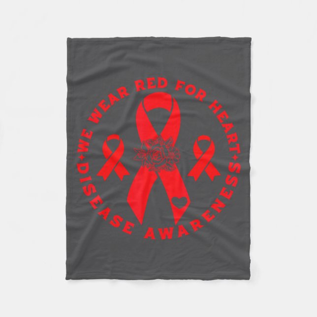 Heart Disease Awareness  Fleece Blanket (Front)