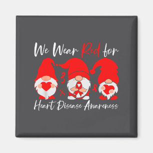 Heart Disease Awareness Gnome  Magnet