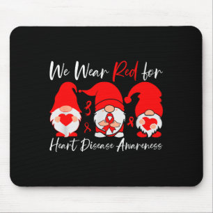Heart Disease Awareness Gnome  Mouse Mat