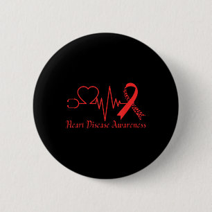 Heart Disease Awareness Go Red In February Health 6 Cm Round Badge