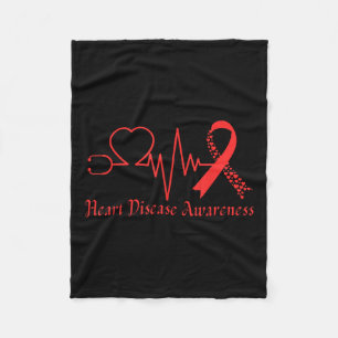 Heart Disease Awareness Go Red In February Health Fleece Blanket