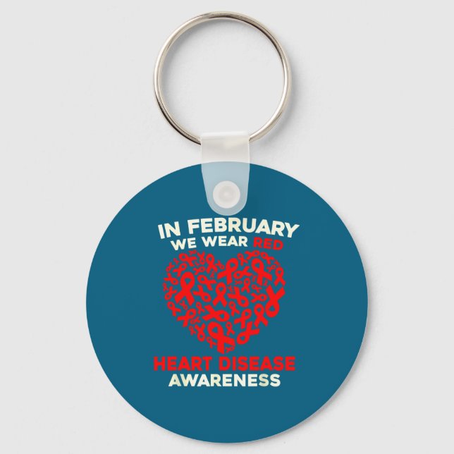 Heart Disease Awareness Go Red In February Health  Key Ring (Front)