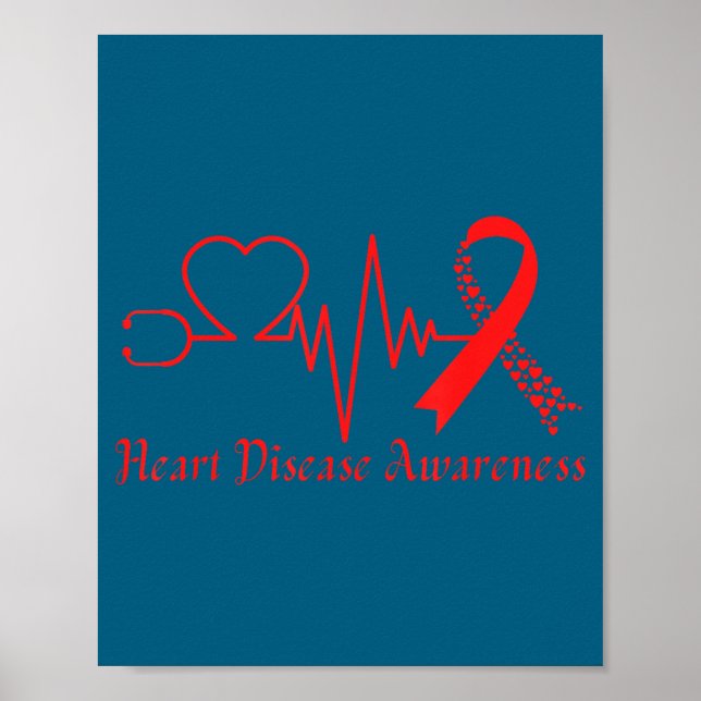 Heart Disease Awareness Go Red In February Health  Poster (Front)
