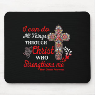 Heart Disease Awareness Heart Disease Warrior Chri Mouse Mat