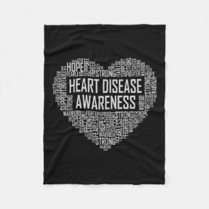 Heart Disease Awareness Heart Gift February Wear Fleece Blanket