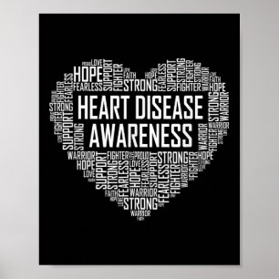 Heart Disease Awareness Heart Gift February Wear R Poster