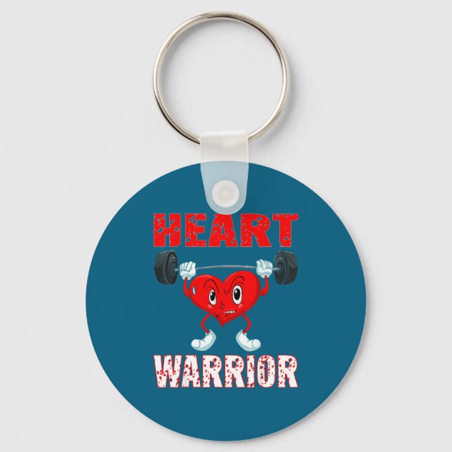 Heart Disease Awareness Heart Warrior Wear Red Hea Key Ring (Front)
