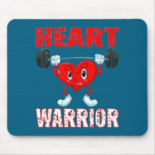 Heart Disease Awareness Heart Warrior Wear Red Hea Mouse Mat