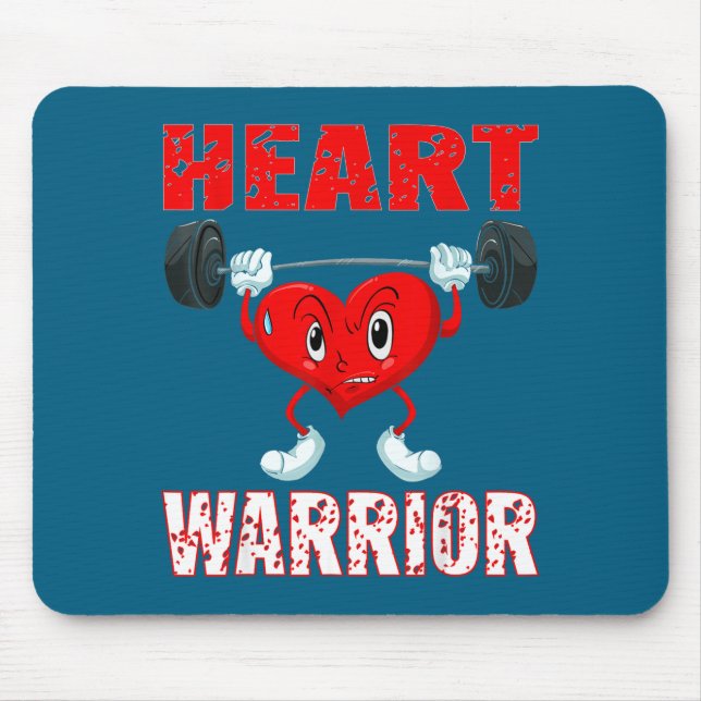 Heart Disease Awareness Heart Warrior Wear Red Hea Mouse Mat (Front)
