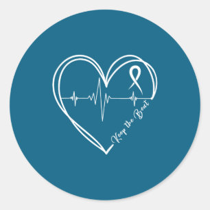 Heart Disease Awareness Heartbeat Chd Wear Red Hea Classic Round Sticker