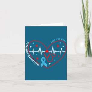Heart Disease Awareness Heartbeat Survivor Warrior Card