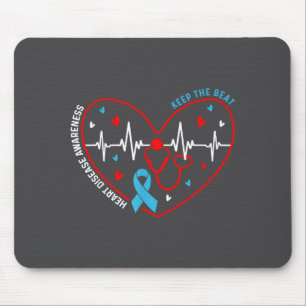 Heart Disease Awareness Heartbeat Survivor Warrior Mouse Mat
