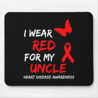 Heart Disease Awareness I Wear Red For My Uncle Ri Mouse Mat