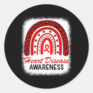 Heart Disease Awareness In February We Go Red Classic Round Sticker