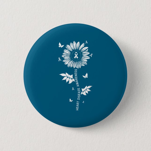 Heart Disease Awareness Month  6 Cm Round Badge (Front)